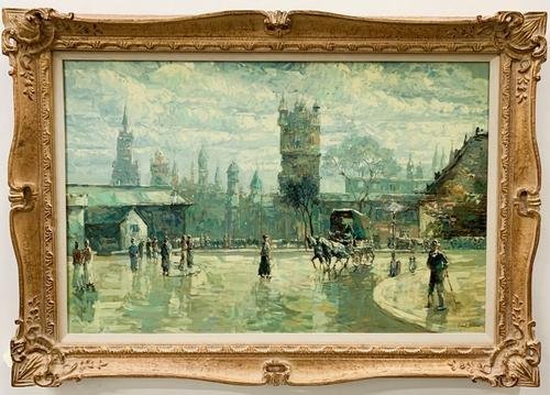 Robert Brown Original Oil On Canvas Painting: Robert Brown Original Oil On Canvas PaintingBeautifully executed by the artist.Artwork is signed lower right.Artwork is framed with a high end luxury golden frame.Approximate frame size 31" x 43"Ready