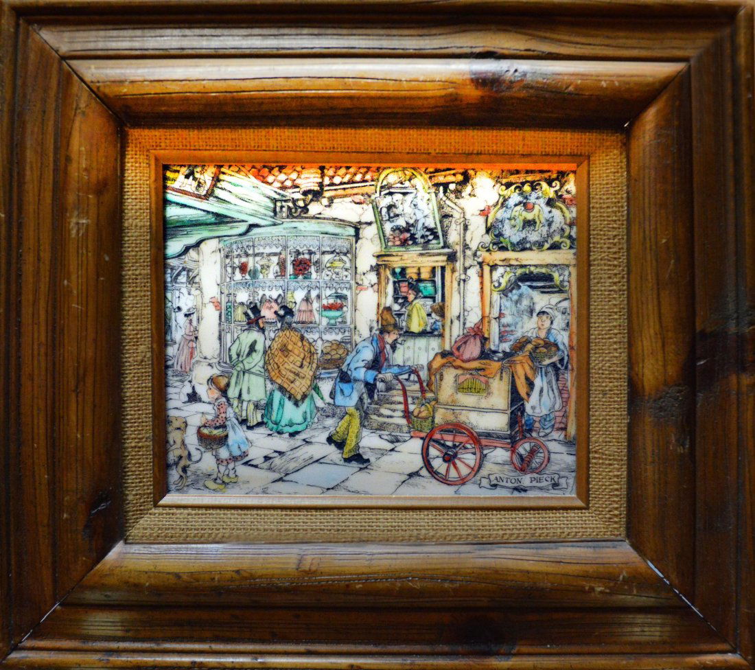 Original Art Work by Anton Pieck (1895-1987): Original Art Work by Anton Pieck on resin ( baker shop ) Anton Franciscus Pieck (19 April 1895 – 24 November 1987) was a Dutch painter, artist and graphic artist. His works are noted for their nosta