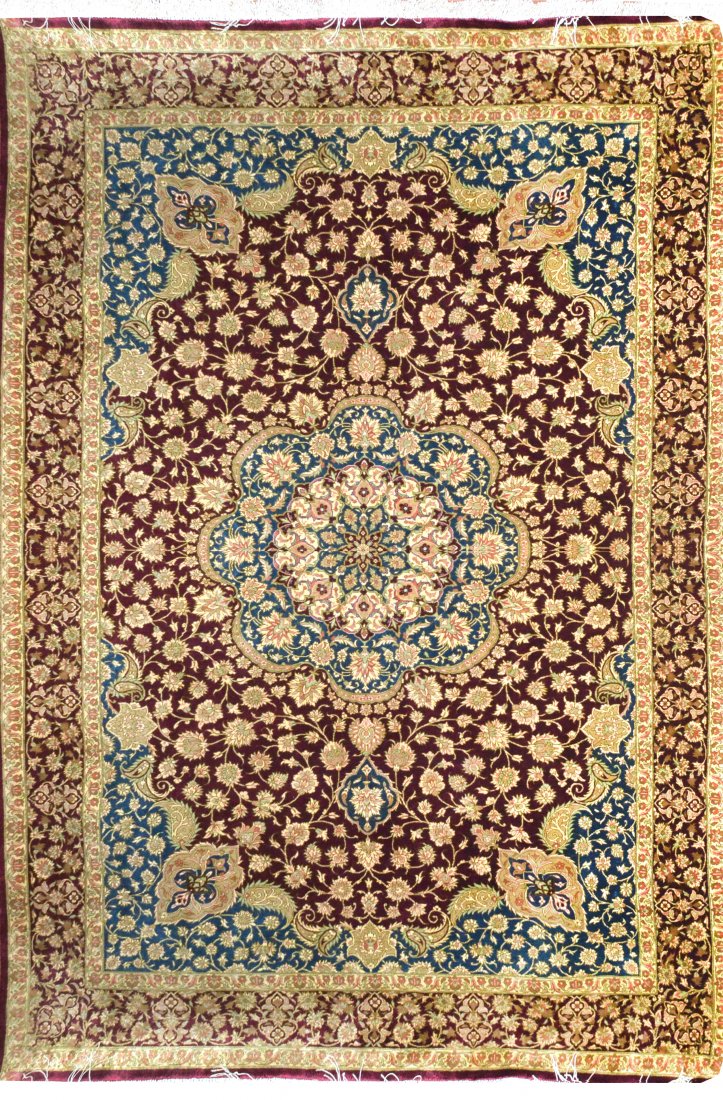 Silk Persian Qum Rug (1 of 4)