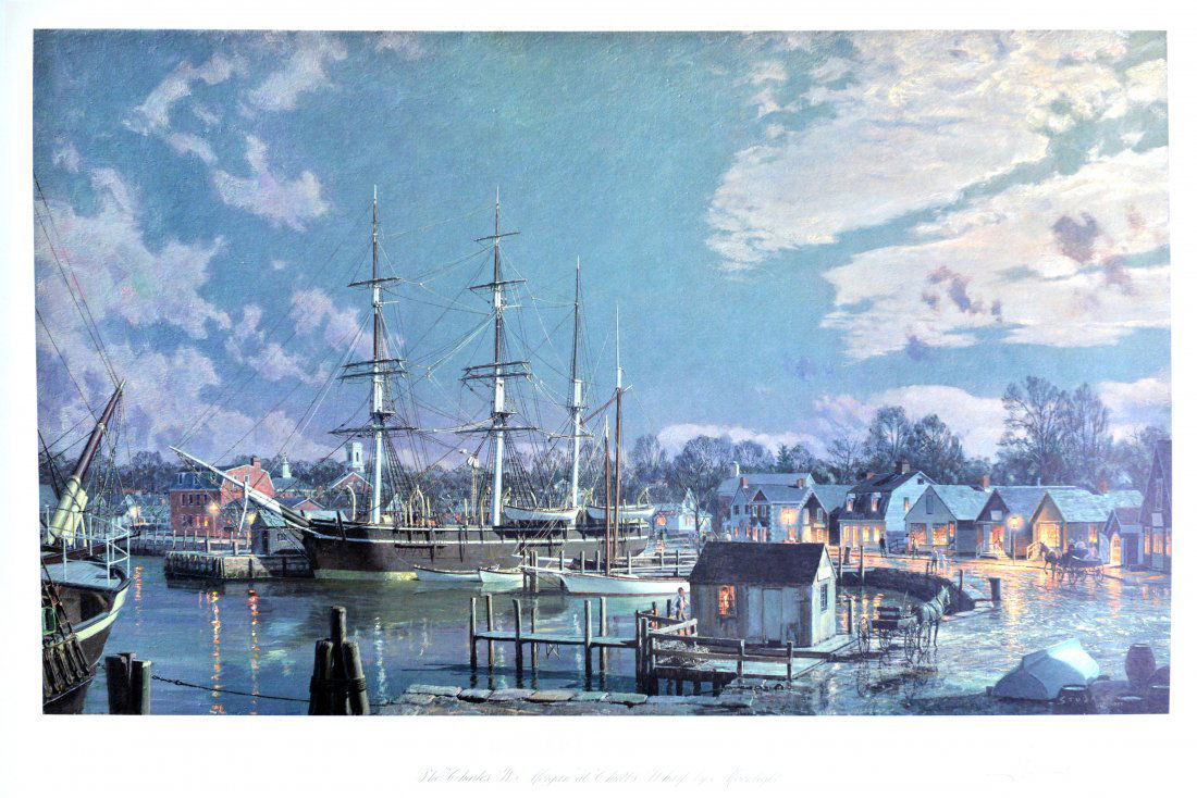 THE CHARLES W. MORGAN AT CHUBBSWHARF BY MOONLIGHT (1 of 3)