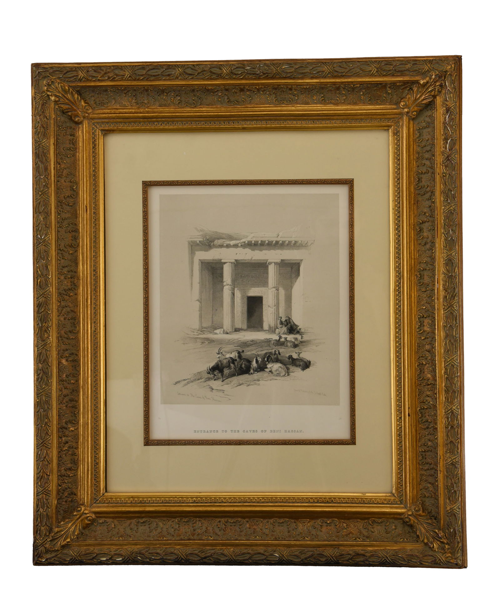 Cattle at the Gates of Edfoo, Egypt, Beni Hassan Entrance Lithograph (1 of 1)