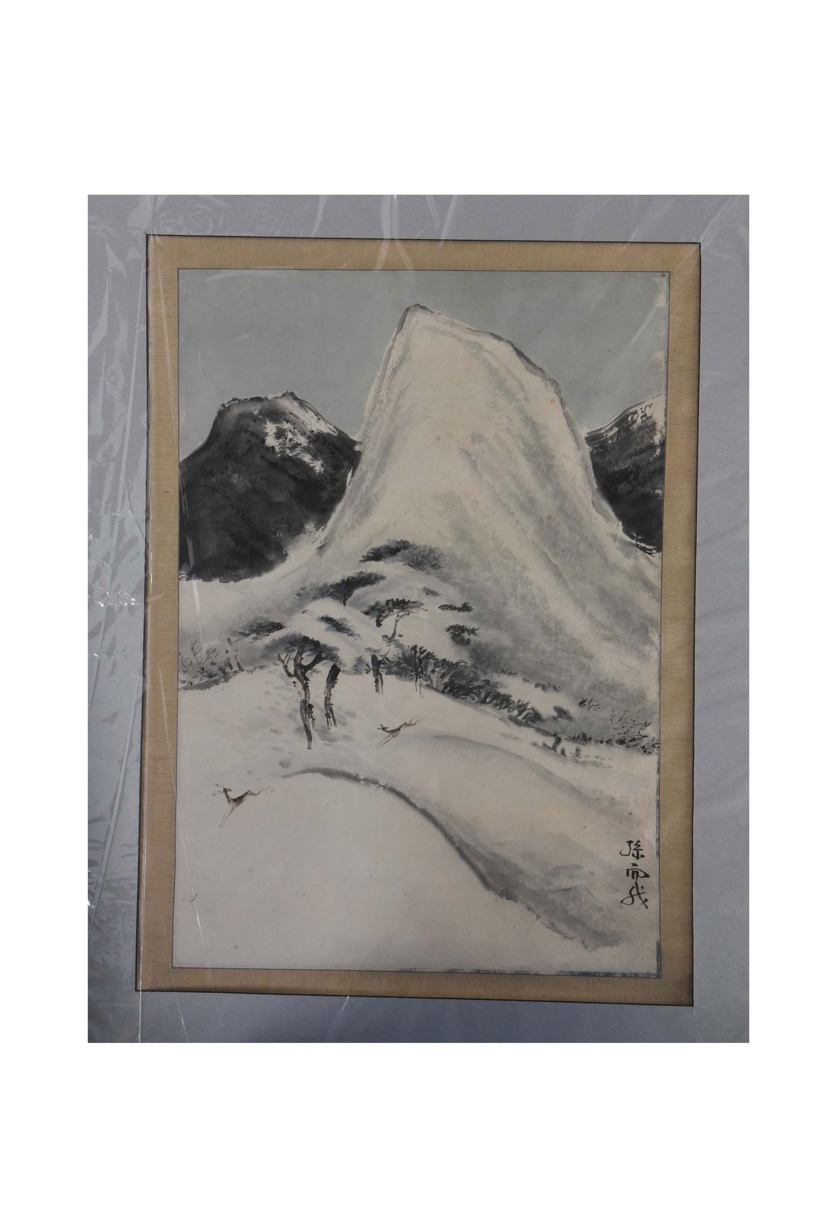 Winter’s Peak: Monochromatic Mountain Landscape with Signature (1 of 1)