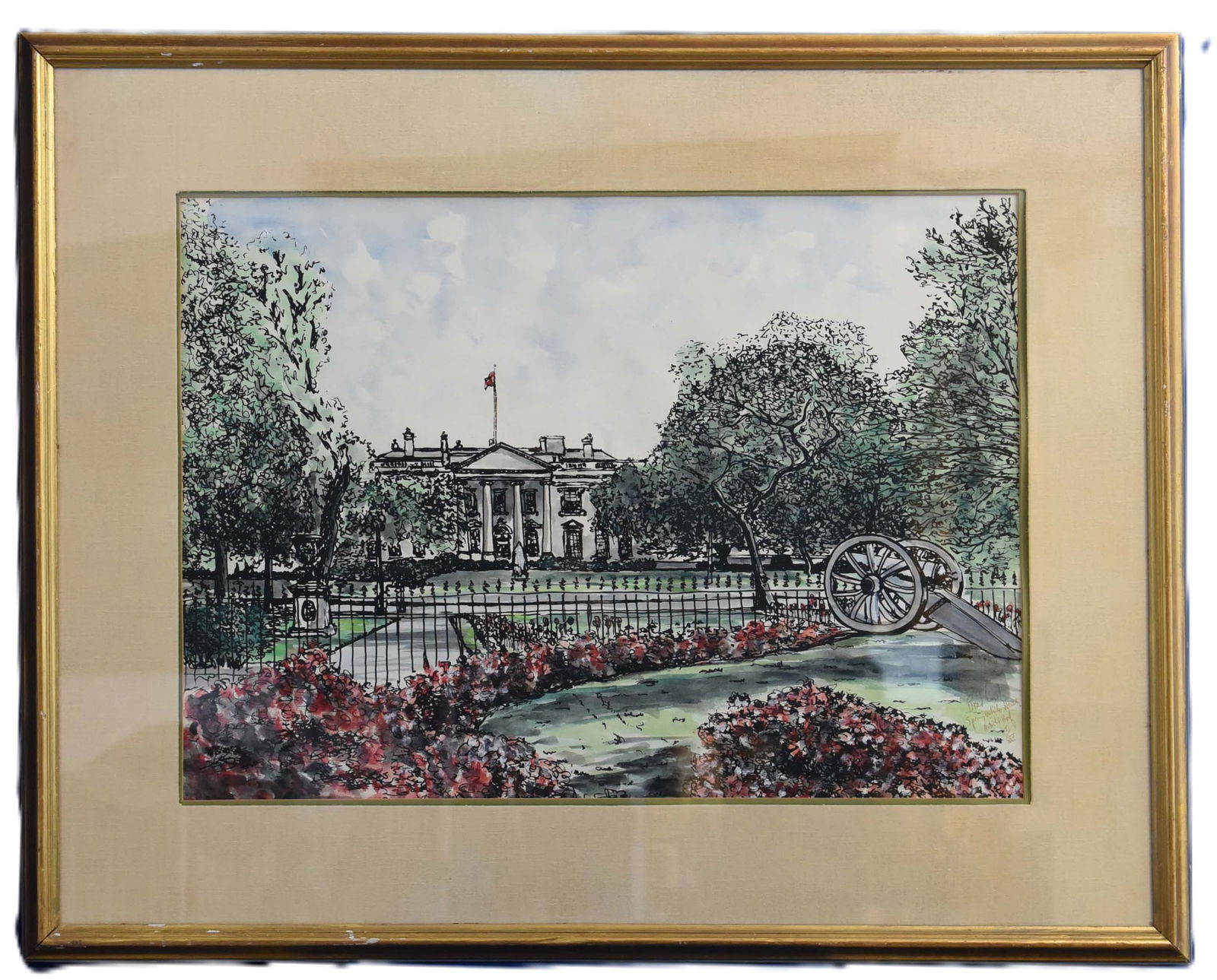 The White House from Lafayette Square Water Color (1 of 1)