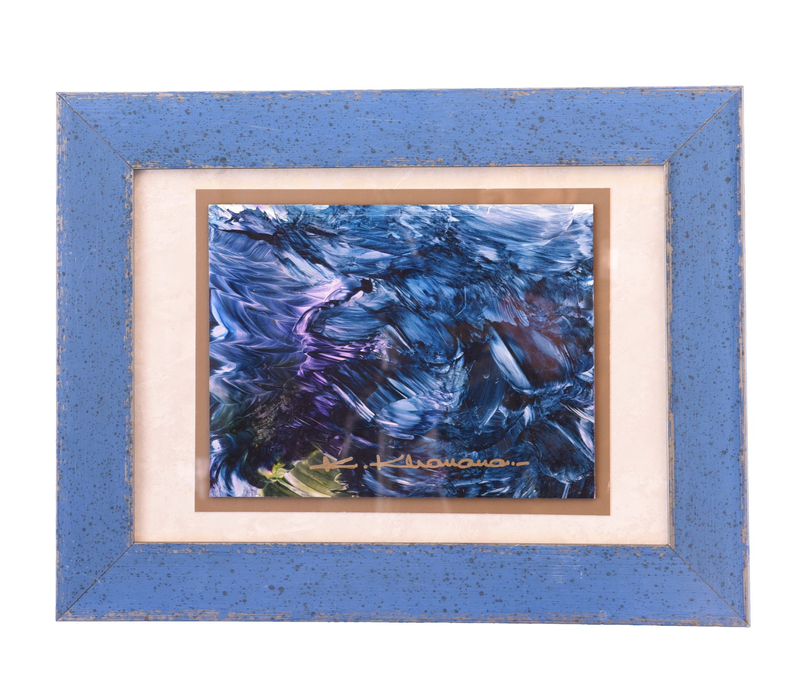 "Deep Sea Currents" , Oil OnPaper, By Kamran Khavarani: Deep Sea Currents" is a captivating oil on paper painting by Kamran Khavarani, measuring 21" x 16". This abstract work is characterized by powerful, expressive brushstrokes that create a sense of turb