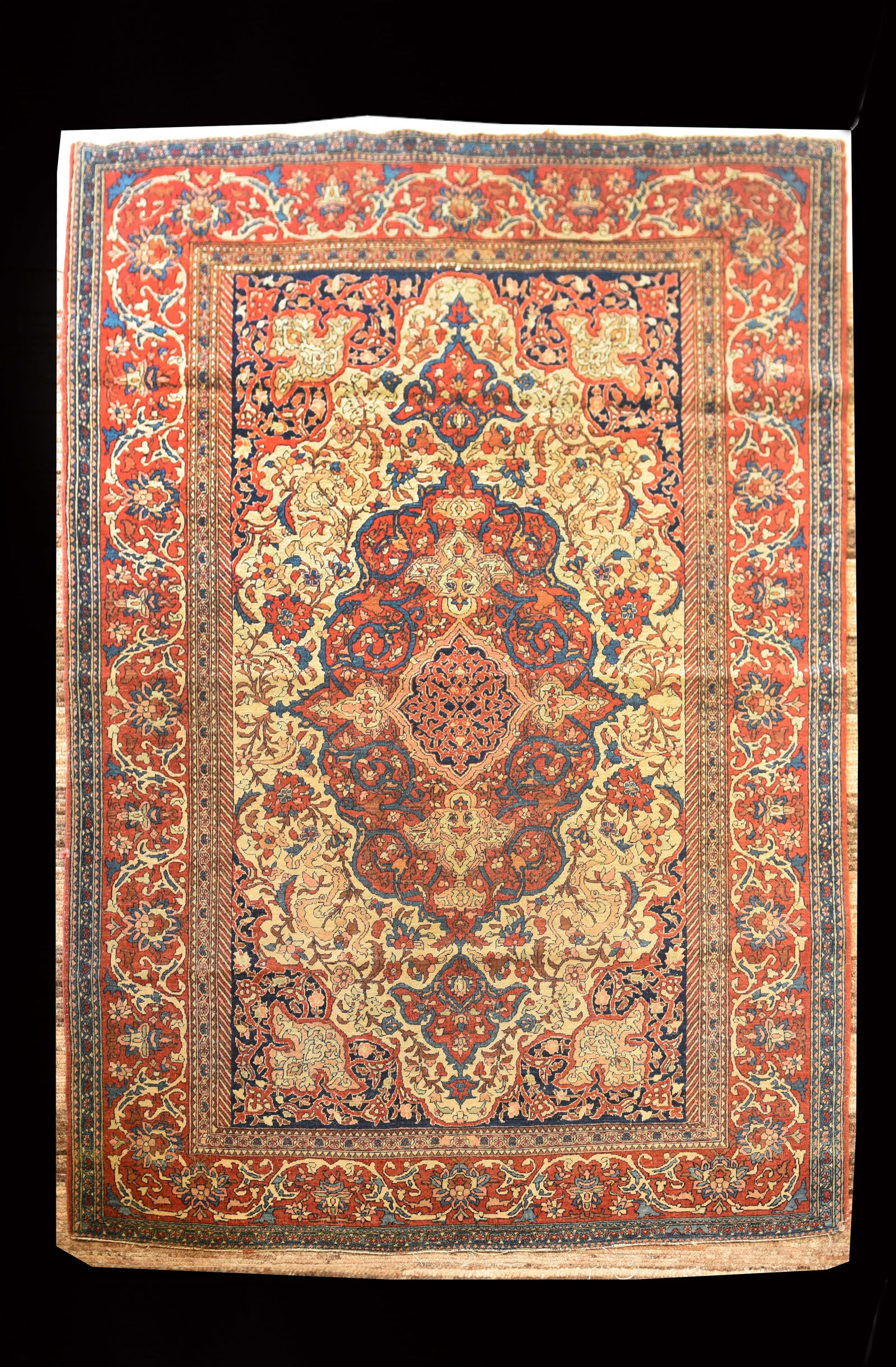 Antique Persian Farahan Rug 4'8' x 6'7" (1 of 4)