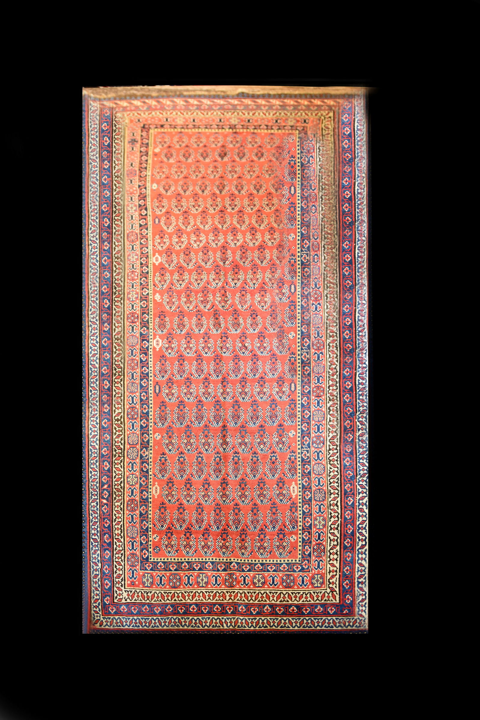 Exquisite Antique Persian Sarab Runner Rug - 10'8" x 4'6" - Rich Medallion Design: Immerse your space in the timeless elegance of this exceptional antique Persian Sarab runner rug, measuring a generous 10 feet 8 inches by 4 feet 6 inches. Hand-knotted with meticulous craftsmanship,