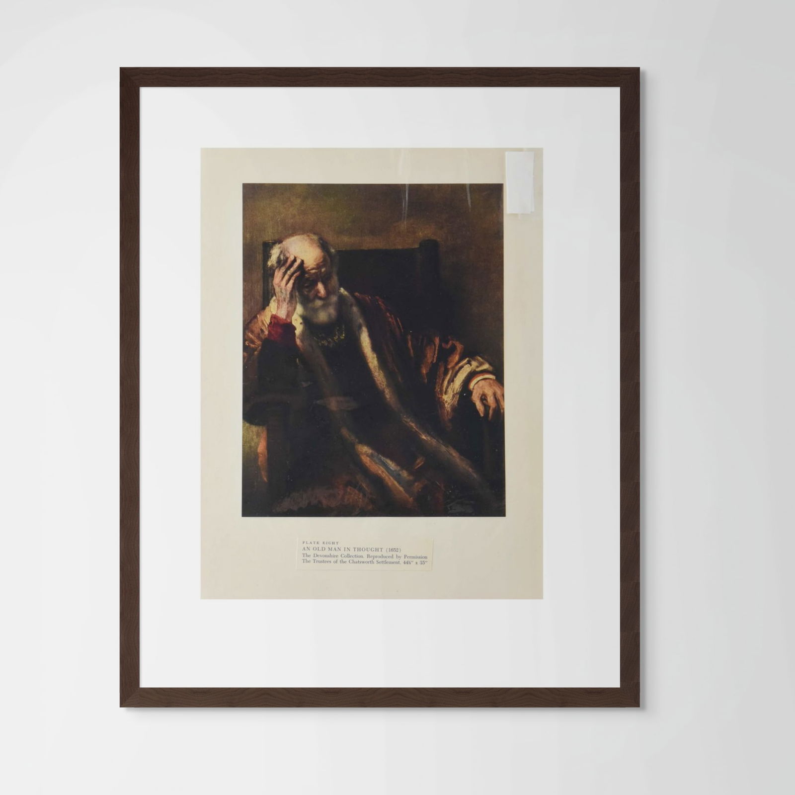 An Old Man in Thought (1652) by Rembrandt – Fine Art Museum Print: This evocative art print captures the emotional depth and technical brilliance of Rembrandt van Rijn. Titled An Old Man in Thought (1652), this work is a premier example of Rembrandt's "tronies"—cha
