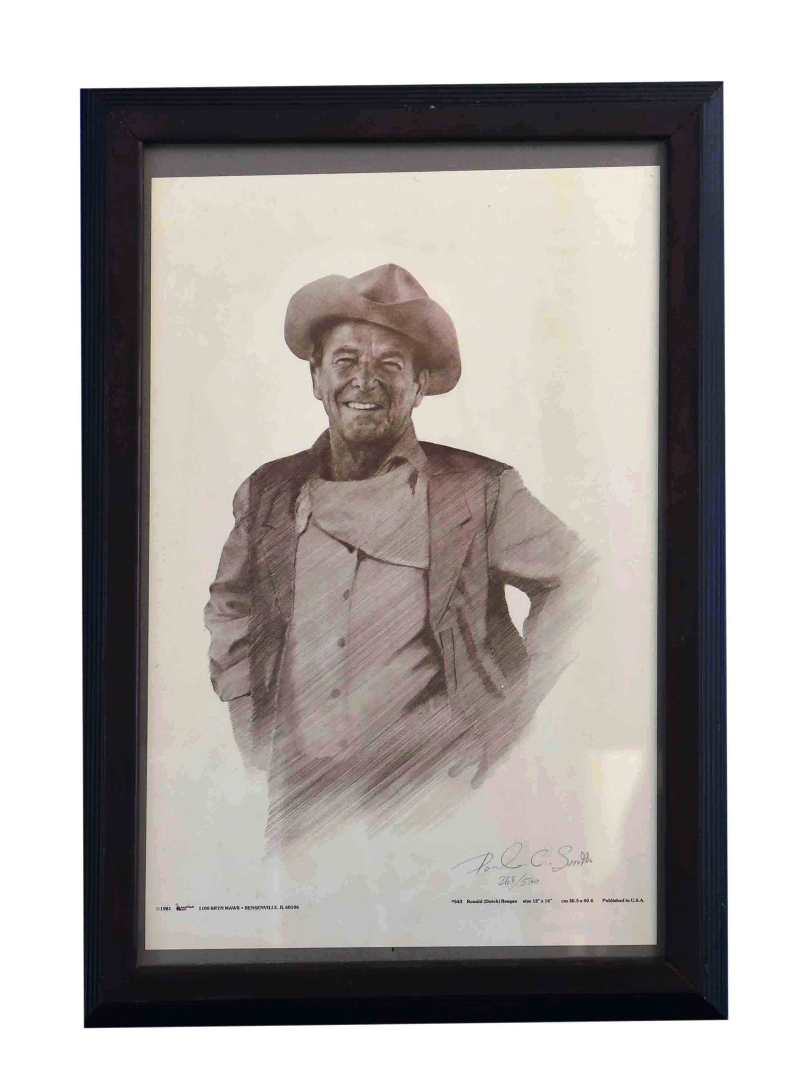 Ranch Hand Reagan" - Limited Edition Lithograph by Paul C. Smith (268/500) (1 of 1)