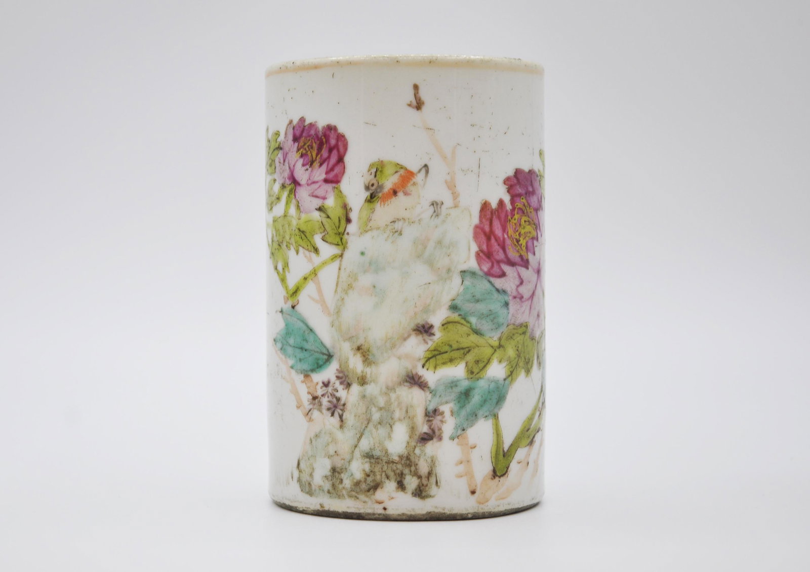 18-19th century brush pot: 11.3*7.2