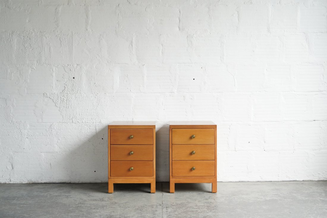 Robsjohn-Gibbings Nightstands for Widdicomb -Set of Two: Set of two nightstands designed by Robsjohn-Gibbings for Widdicomb. Classic Norwegian design. Dimensions: 17"W | 20"D | 24.75"H.