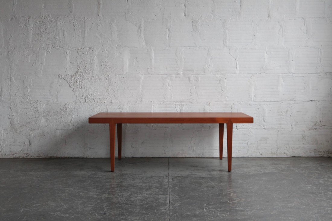 Severin Hansen for Haslev Mobelsnedskeri Coffee Table: Designer: Severin HansenMaker: Haslev MobelsnedskeriOrigin / Circa: Denmark 1960sDimensions: 63"L | 21"W | 20.5"H Material: Teak