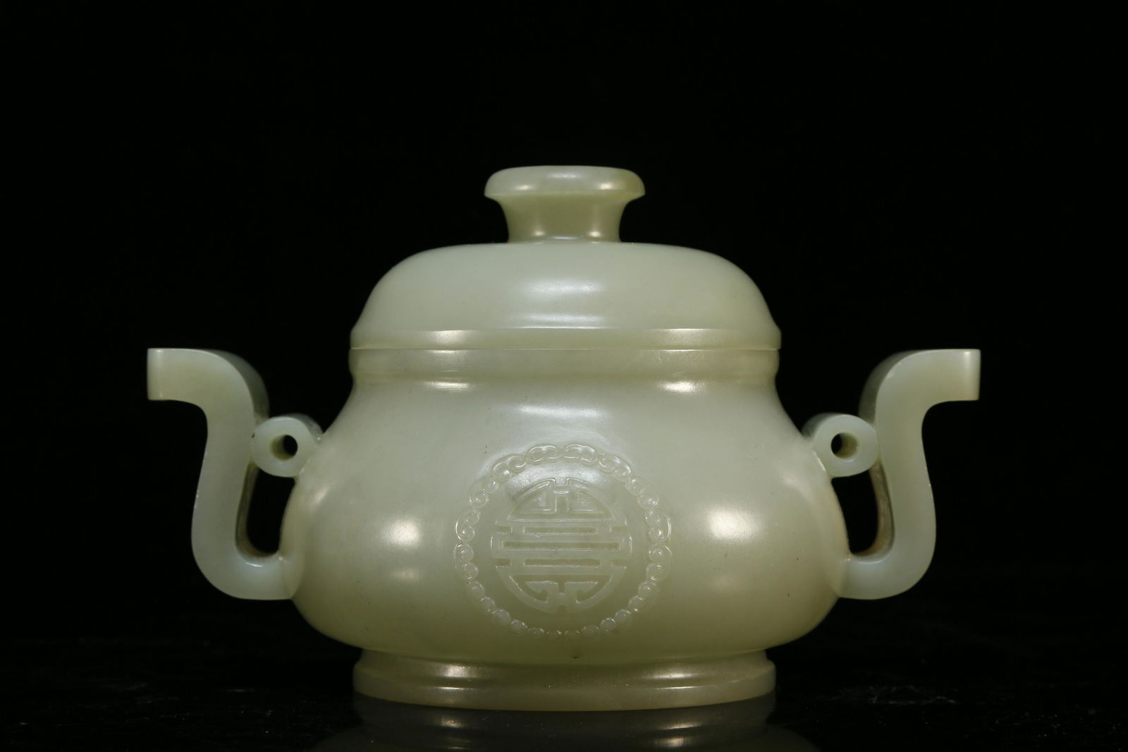 A Delicate White Jade Double-eared Jar - 5
