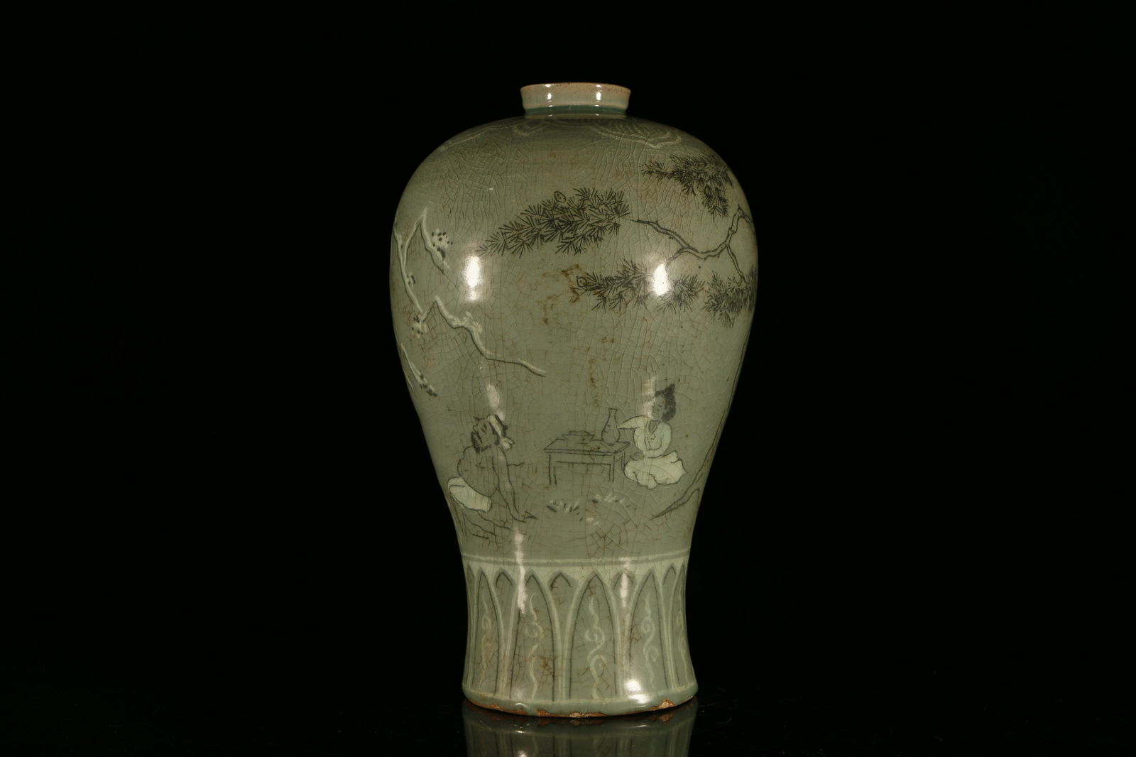 A Fine and Rare Korean Celadon-Glazed  Meiping (1 of 10)