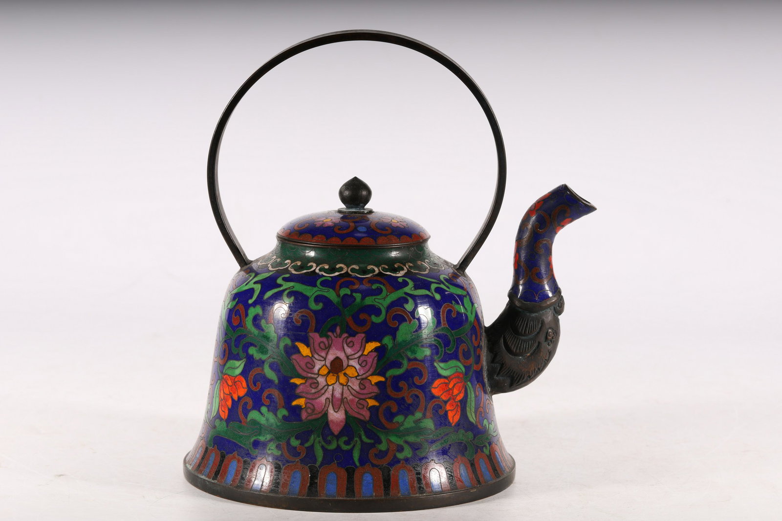 An Exceptional and Rare Cloisonne 'Flower' Teapot with (1 of 6)