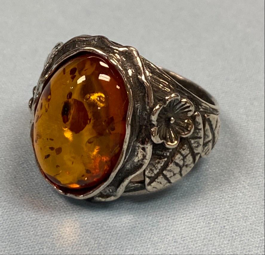 Sterling Silver and Amber Ring (1 of 3)