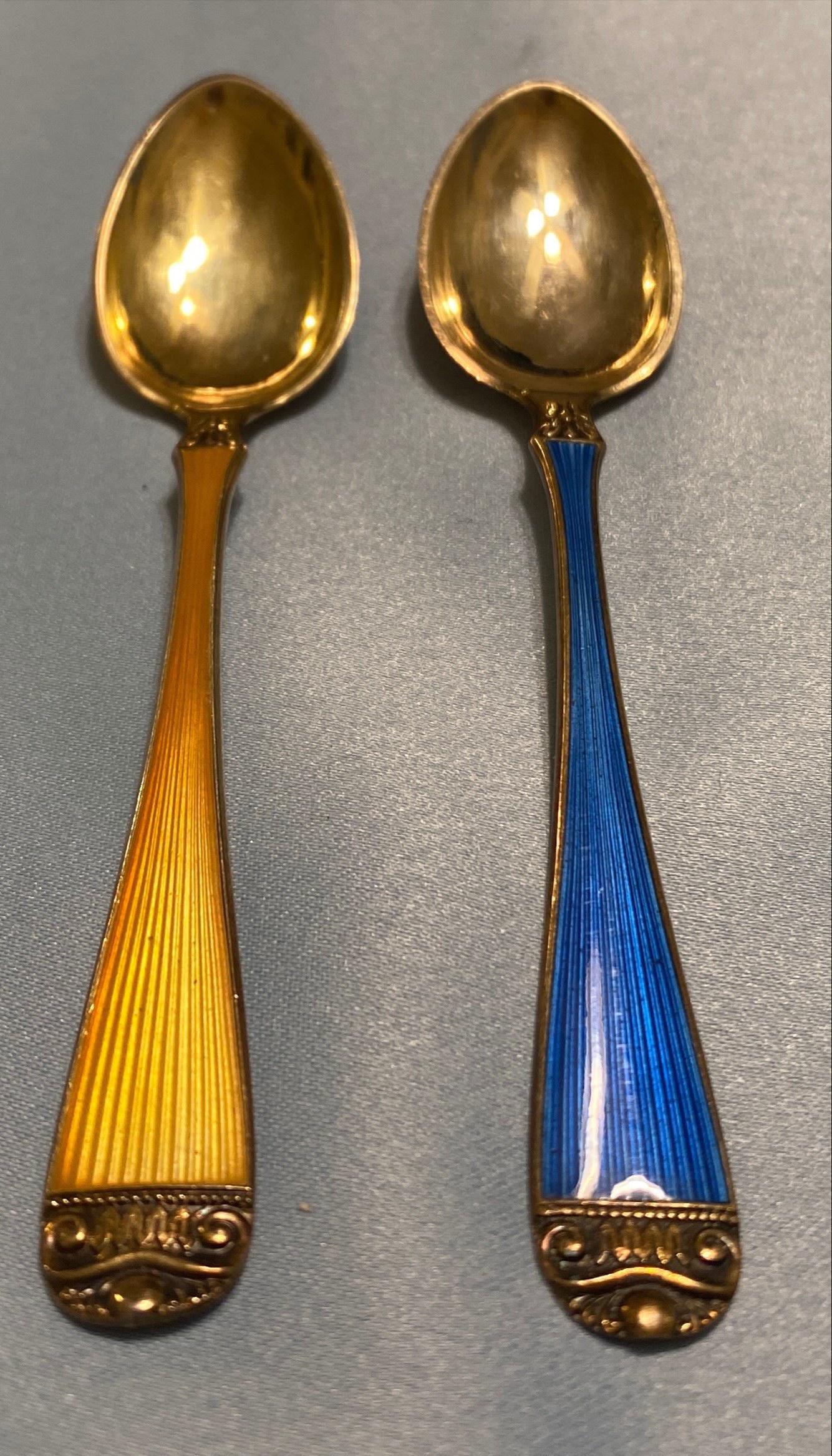 Sterling Silver and Enamel Espresso Spoon Set (1 of 1)
