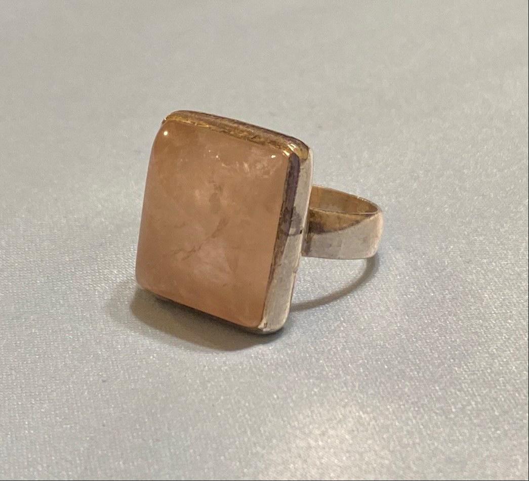 Sterling Silver and Rose Quarts Ring (1 of 1)