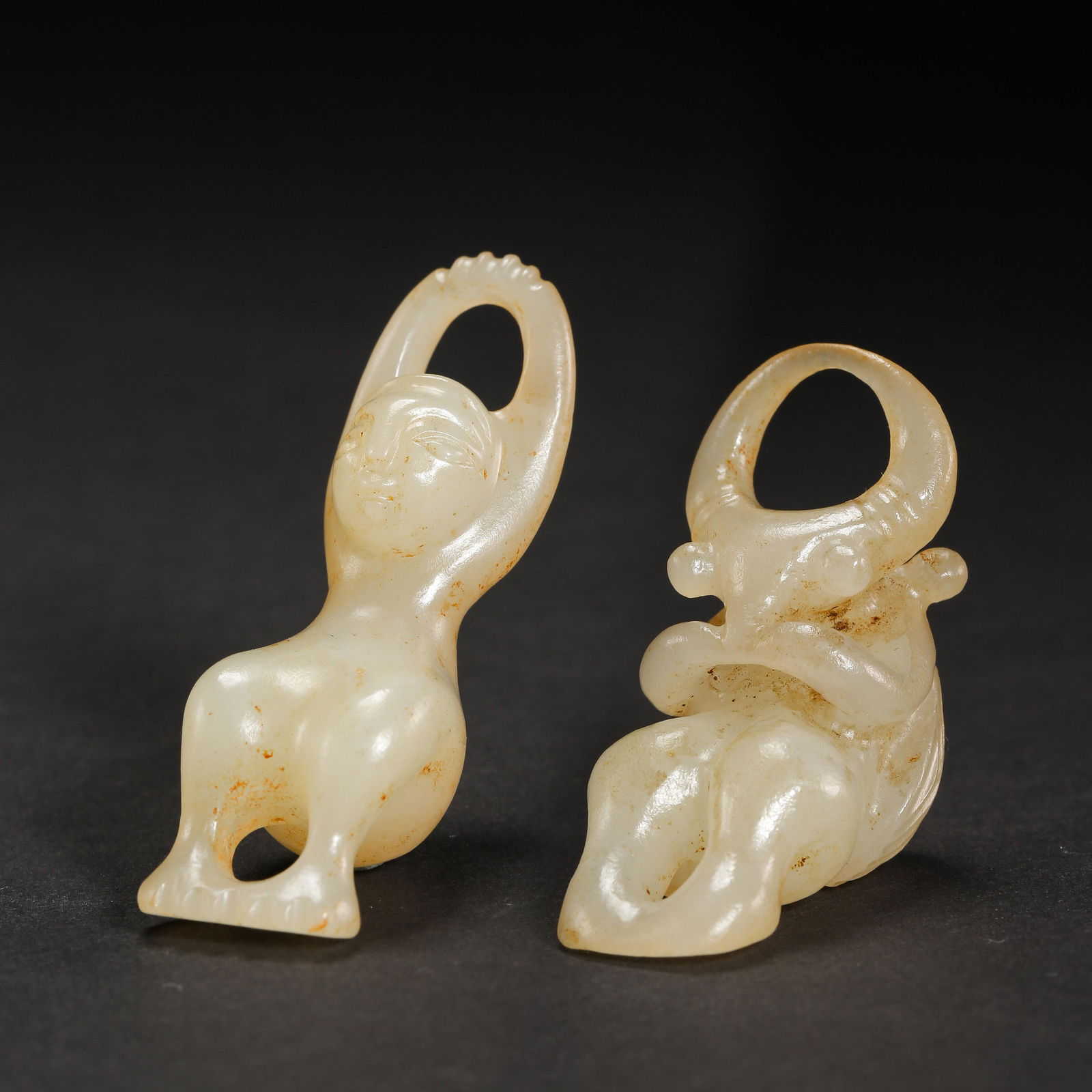 A GROUP OF OLD CHINESE HETIAN JADE BEAST (1 of 12)