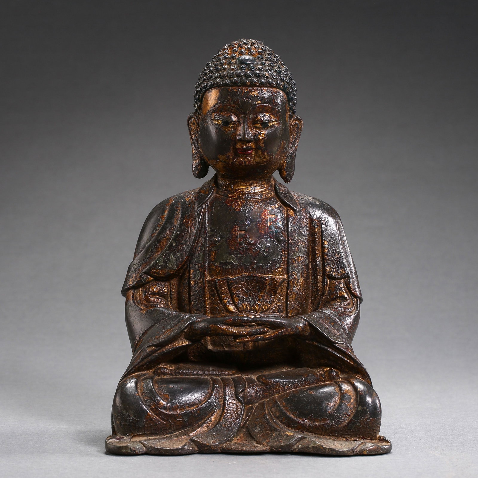 SEATED GILT BRONZE BUDDHA STATUE IN MING DYNASTY, CHINA (1 of 8)