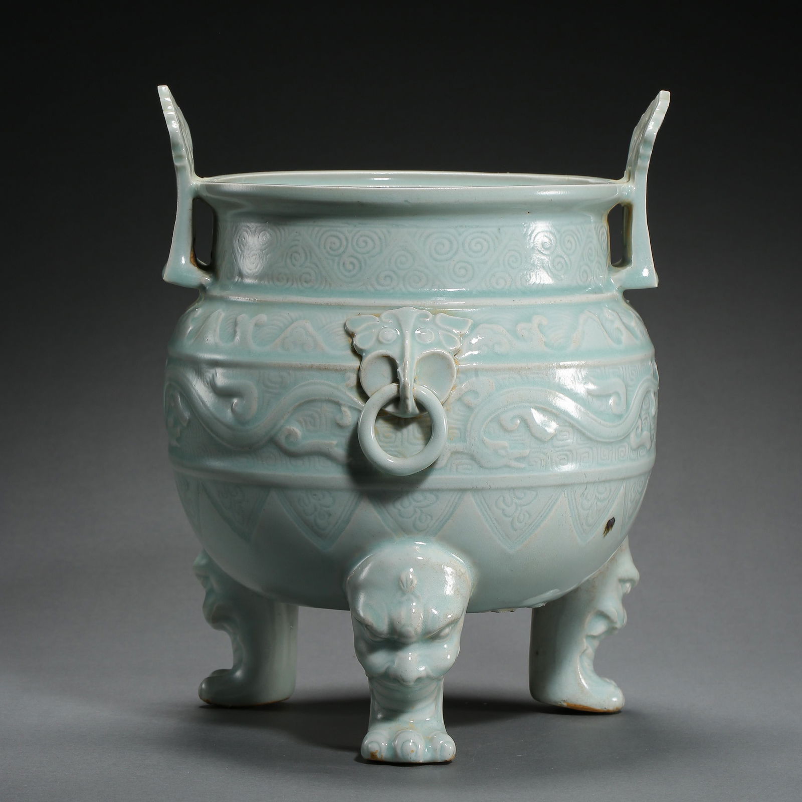 HUTIAN WARE CELEDON TRIPOD INCENSE BURNER, SOUTHERN (1 of 13)