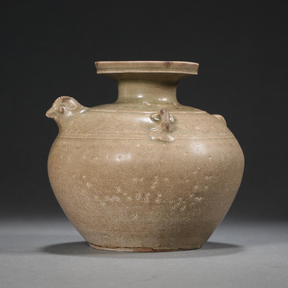 TANG DYNASTY, CHINESE YUE WARE POT WITH DOUBLE EARS, (1 of 10)