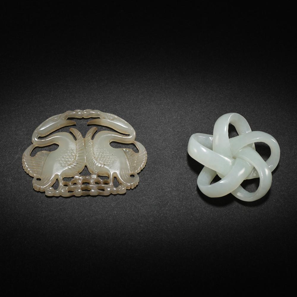 A SET OF HETIAN JADE ORNAMENTS, QING DYNASTY, CHINA (1 of 8)