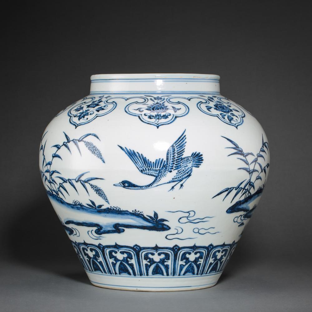 MING DYNASTY, CHINESE BLUE AND WHITE PORCELAIN JAR (1 of 9)