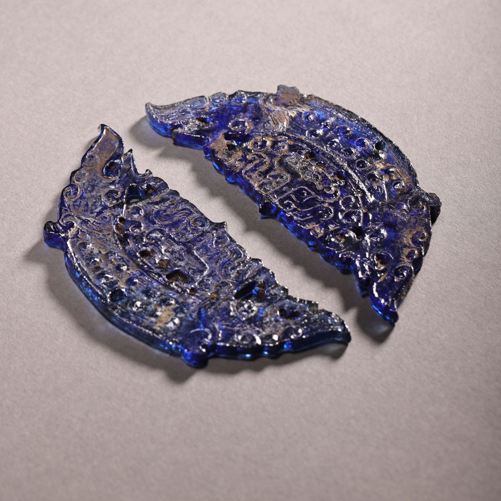 A GROUP OF CHINESE COLORED GLAZE BRAND DECORATIONS, HAN (1 of 10)