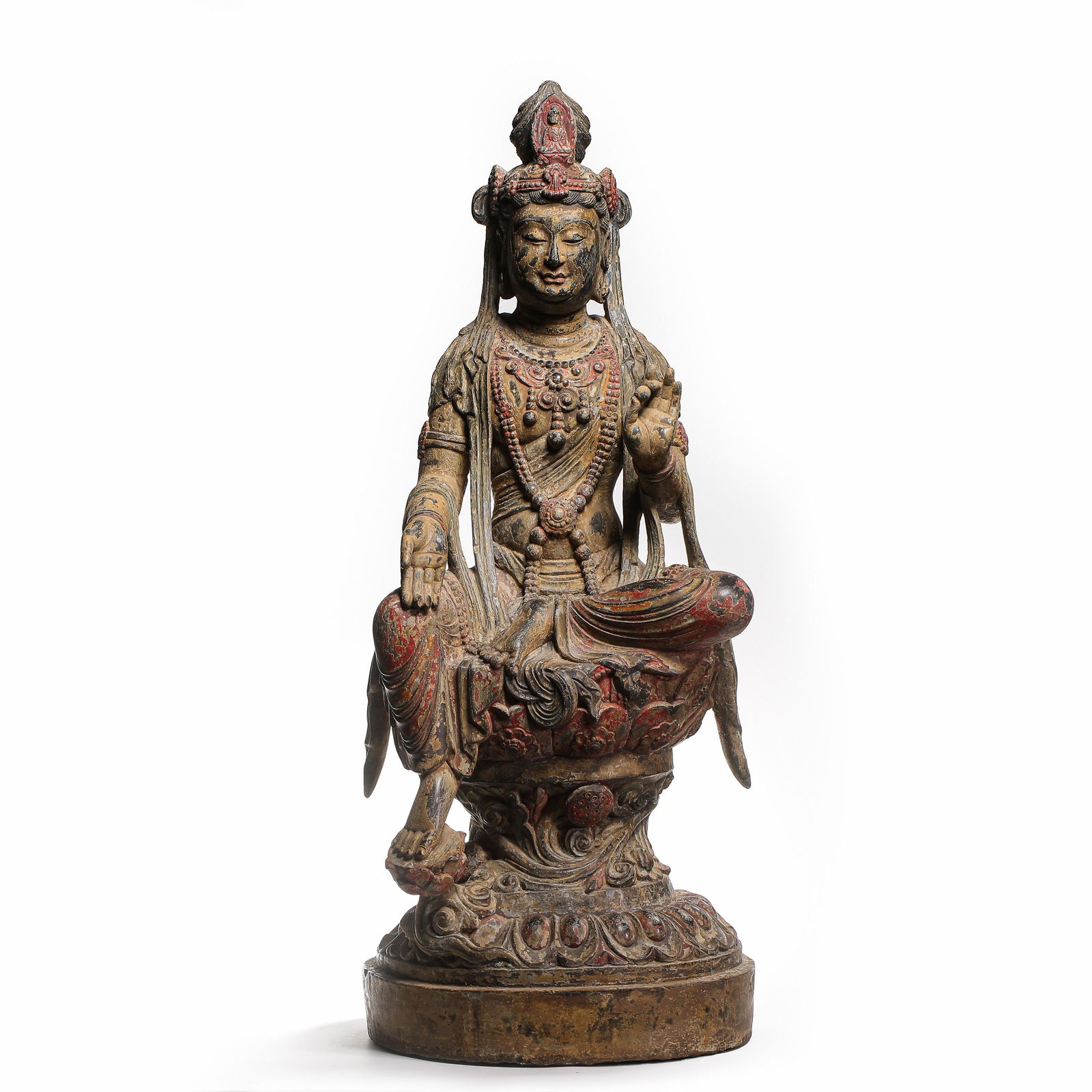 CHINESE TANG DYNASTY BLUESTONE PAINTED GUANYIN BUDDHA (1 of 13)