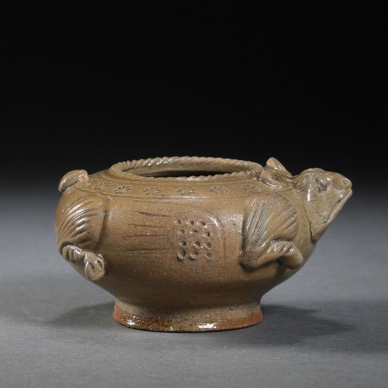 YUE WARE BLUE-GLAZED FROG SHAPED BOWL, SOUTHERN AND (1 of 11)
