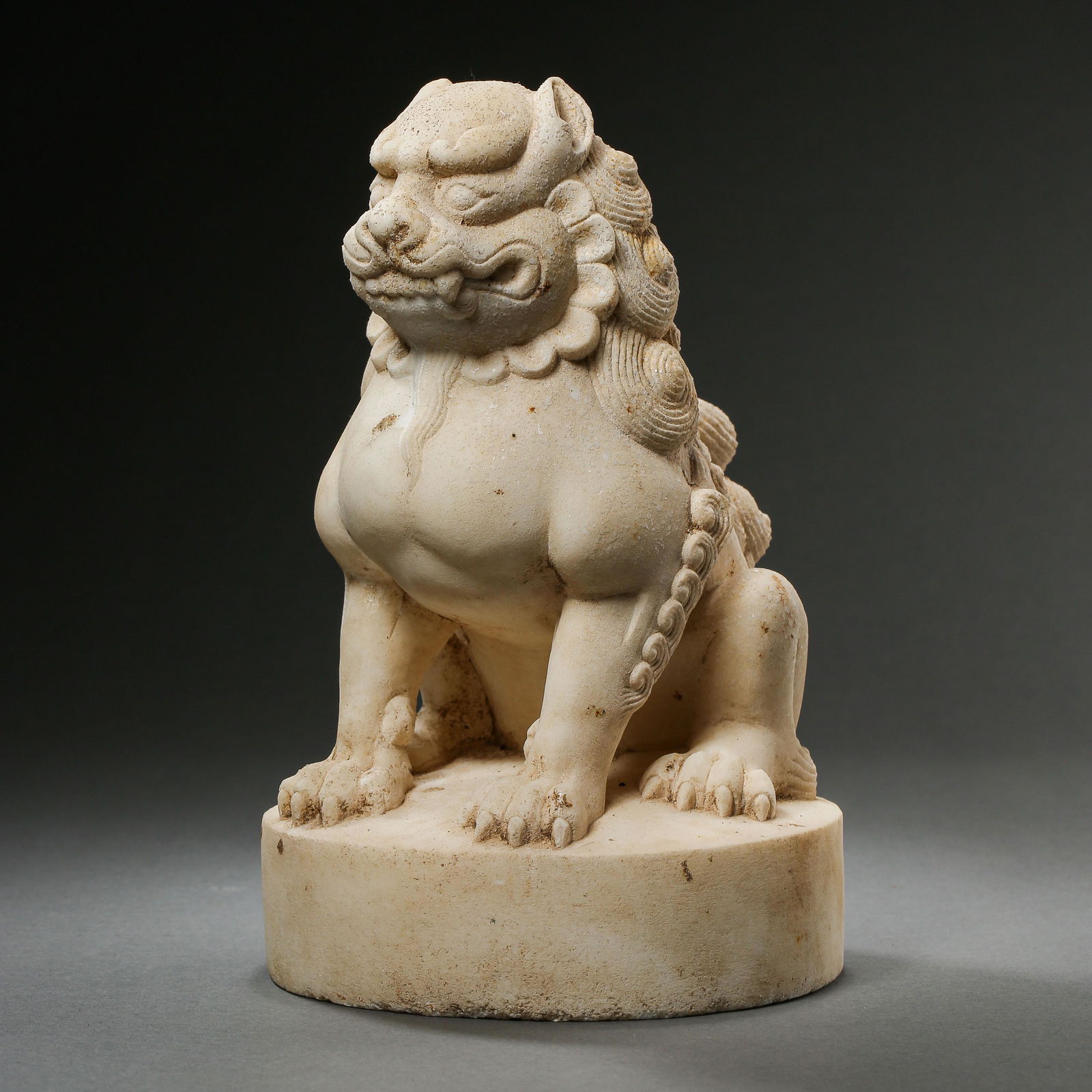 CHINESE WHITE MARBLE LION, TANG DYNASTY OR HAN DYNASTY (1 of 10)