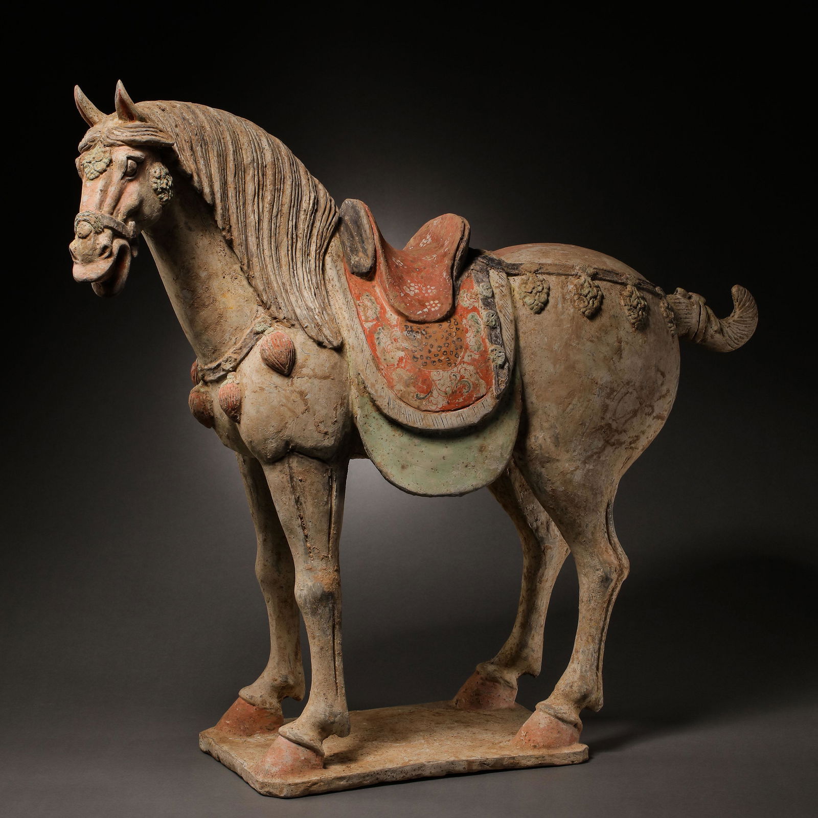 TANG DYNASTY, CHINESE PAINTED POTTERY HORSE (1 of 10)