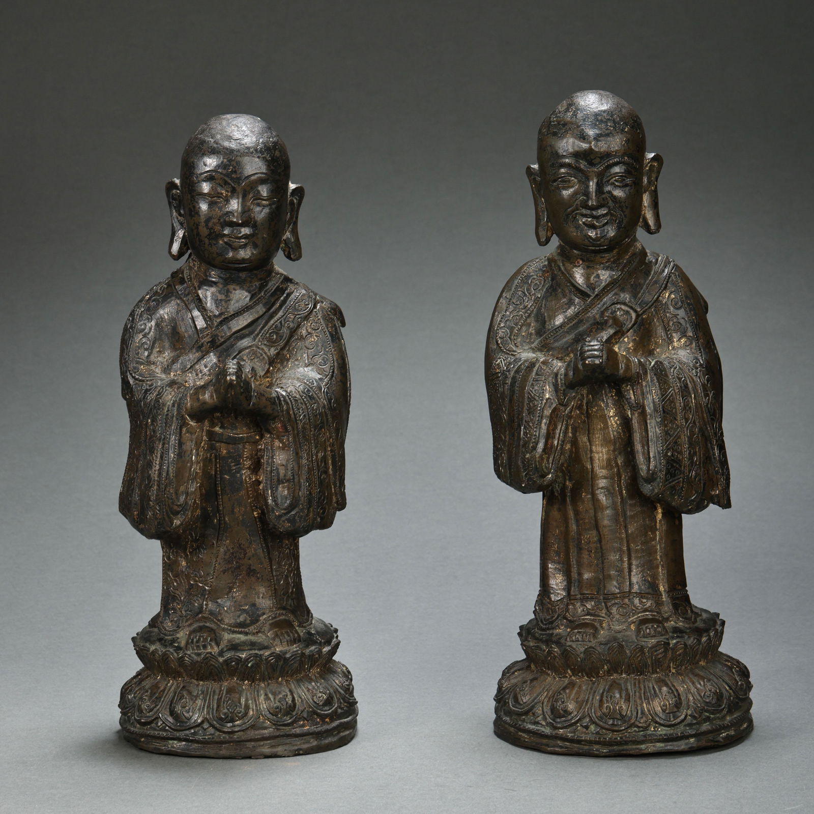 A PAIR OF BRONZE ALANGAYA STATUES, MING DYNASTY, CHINA (1 of 13)