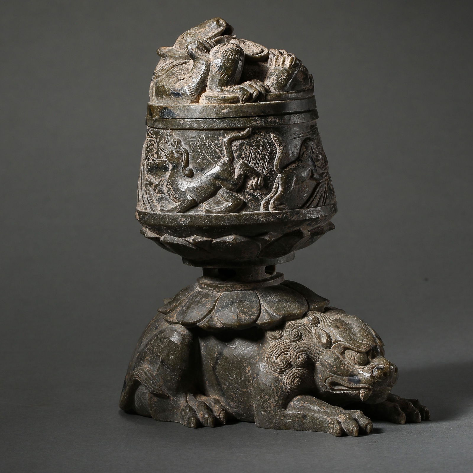 STONE LION INCENSE BURNER, TANG DYNASTY, CHINA (1 of 8)