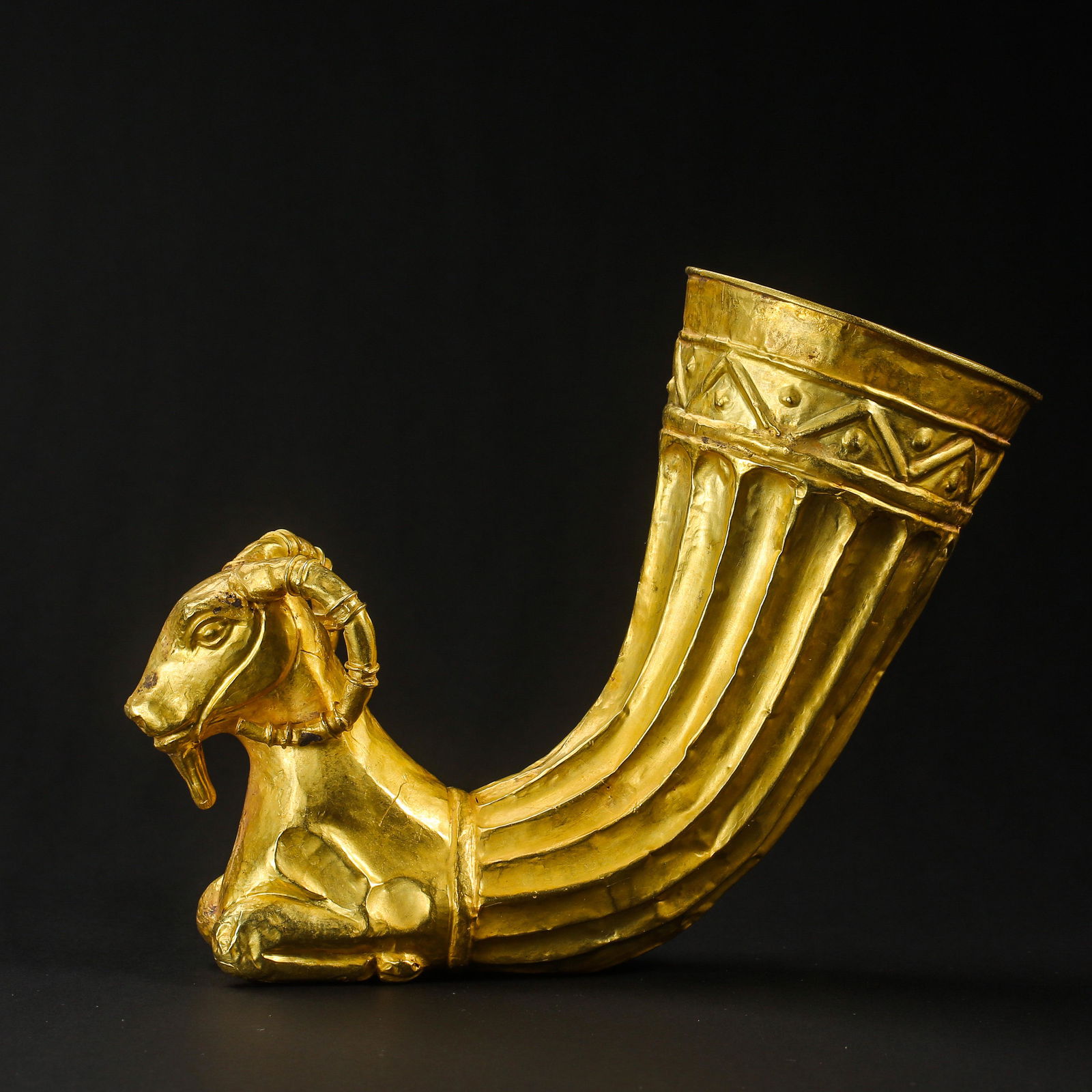 CHINA ORDOS PURE GOLD SHEEP'S HEAD CUP (1 of 9)