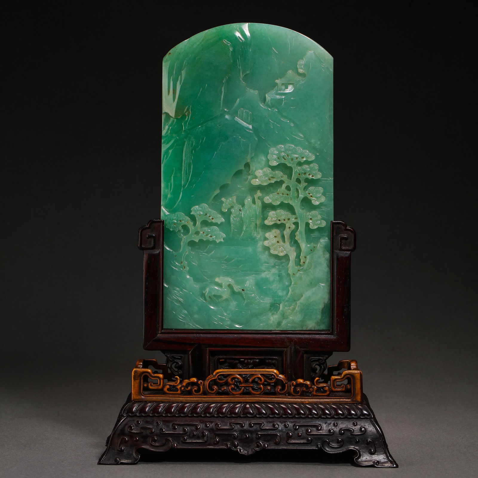 CHINESE QING DYNASTY JADE TABLE SCREEN (1 of 9)
