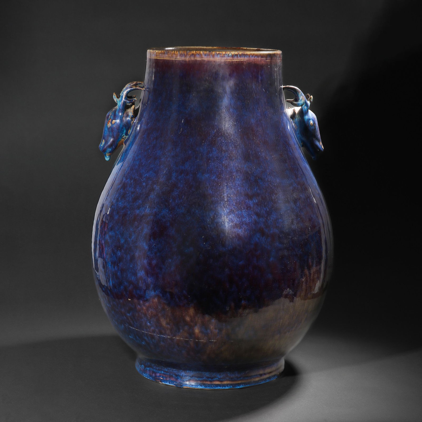 CHINESE QING DYNASTY WARE VARIABLE-GLAZED SHEEP'S HEAD (1 of 11)