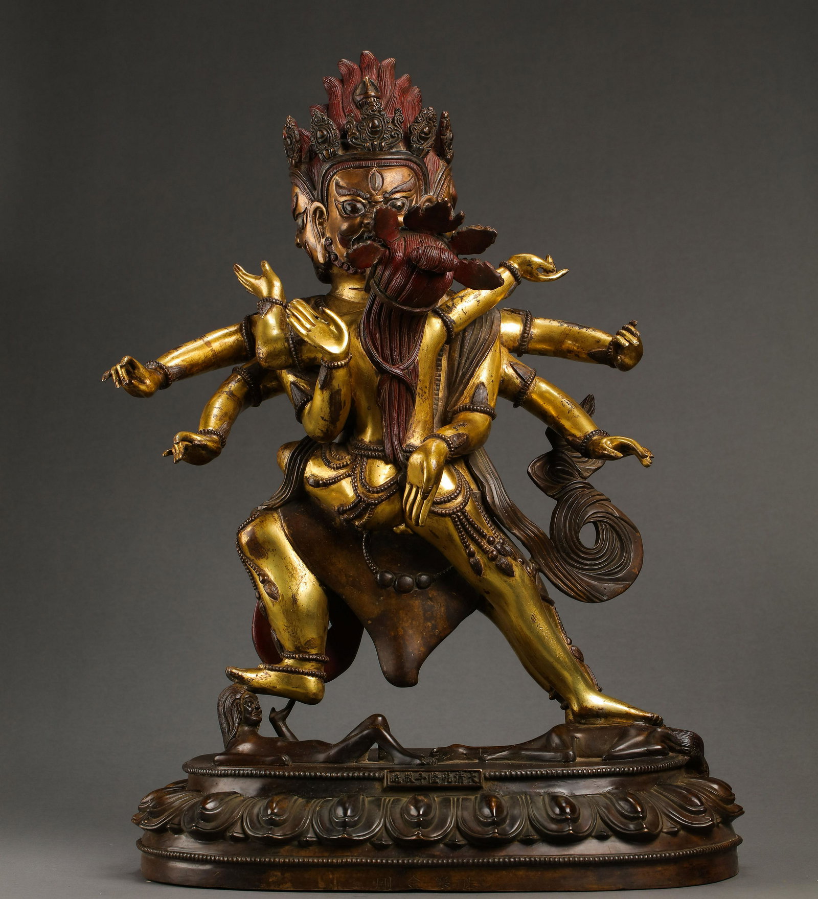 CHINESE QING DYNASTY GILT BRONZE BUDDHA STANDING STATUE (1 of 13)