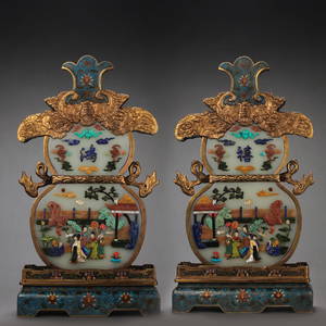 A PAIR OF CHINESE QING DYNASTY COURT TREASURES