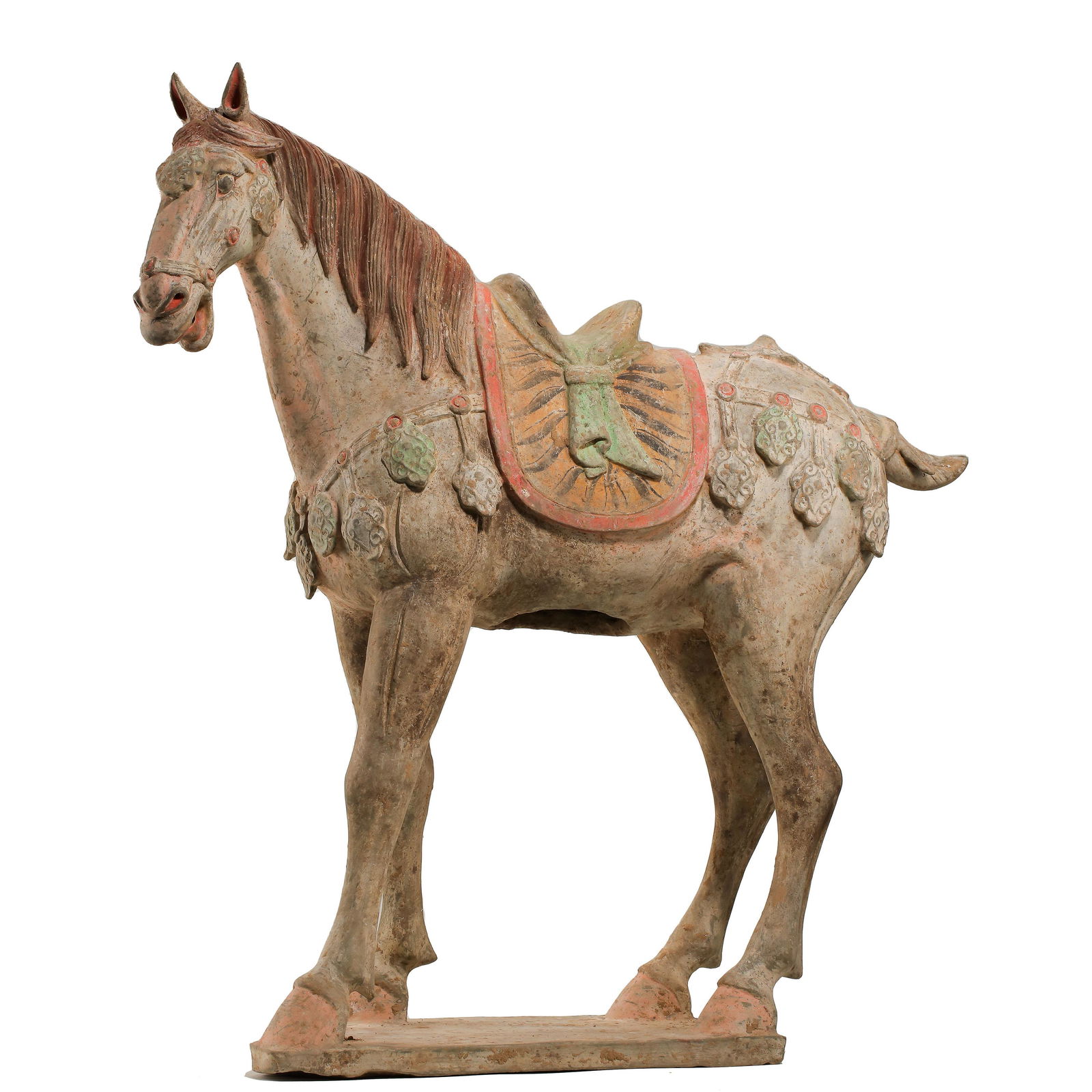 CHINESE TANG DYNASTY PAINTED POTTERY HORSES (1 of 10)