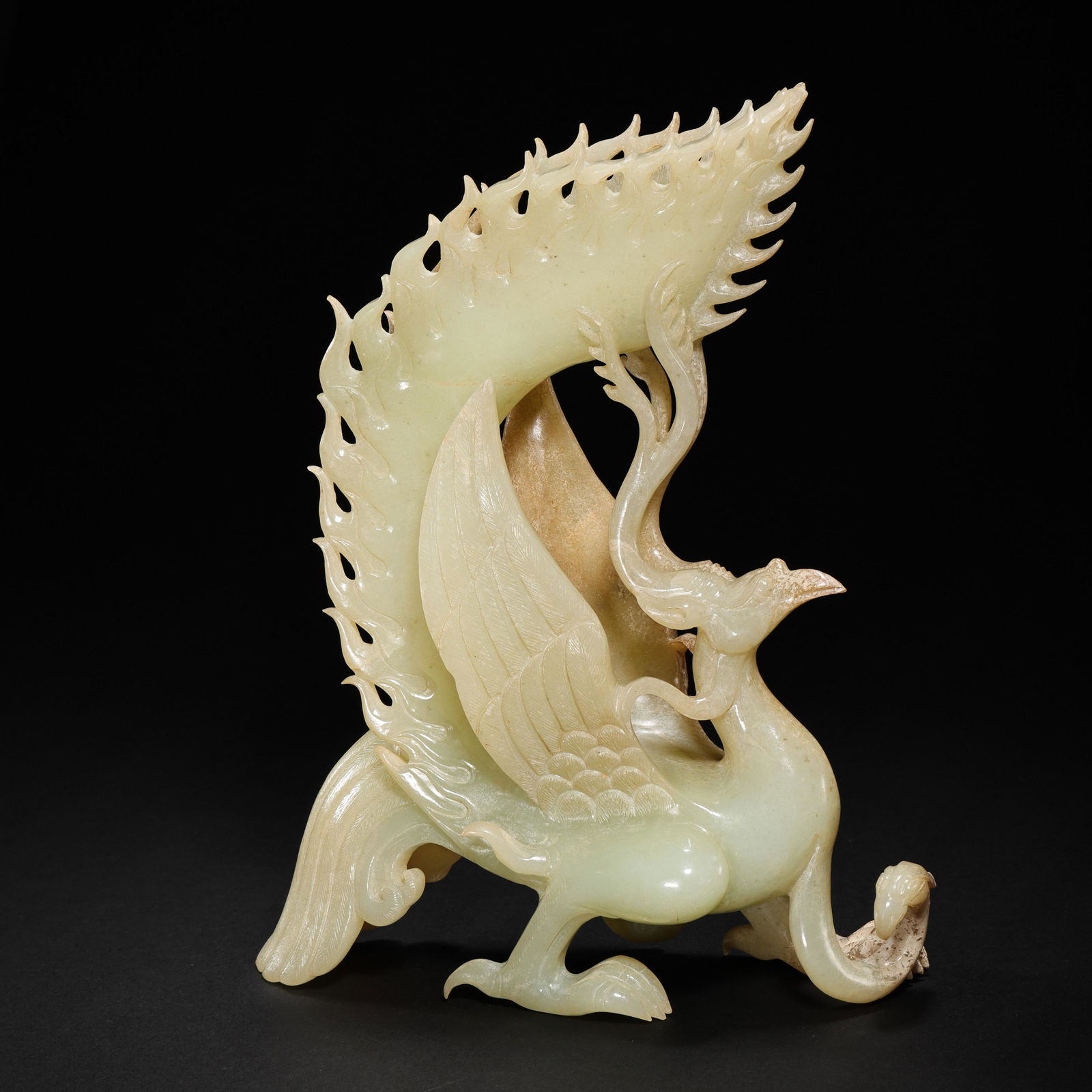 CHINESE QING DYNASTY ANDIAN JADE PHOENIX (1 of 8)