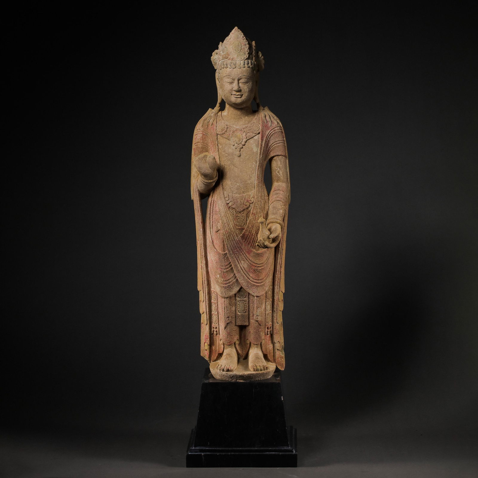 PAINTED STONE BUDDHA STATUES , TANG DYNASTY, CHINA (1 of 9)