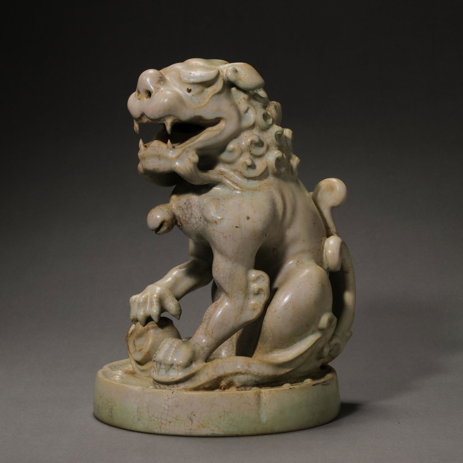 CHINESE SONG DYNASTY BLUE GLAZE OFFICIAL WARE LION AROMATHERAPY (1 of 14)