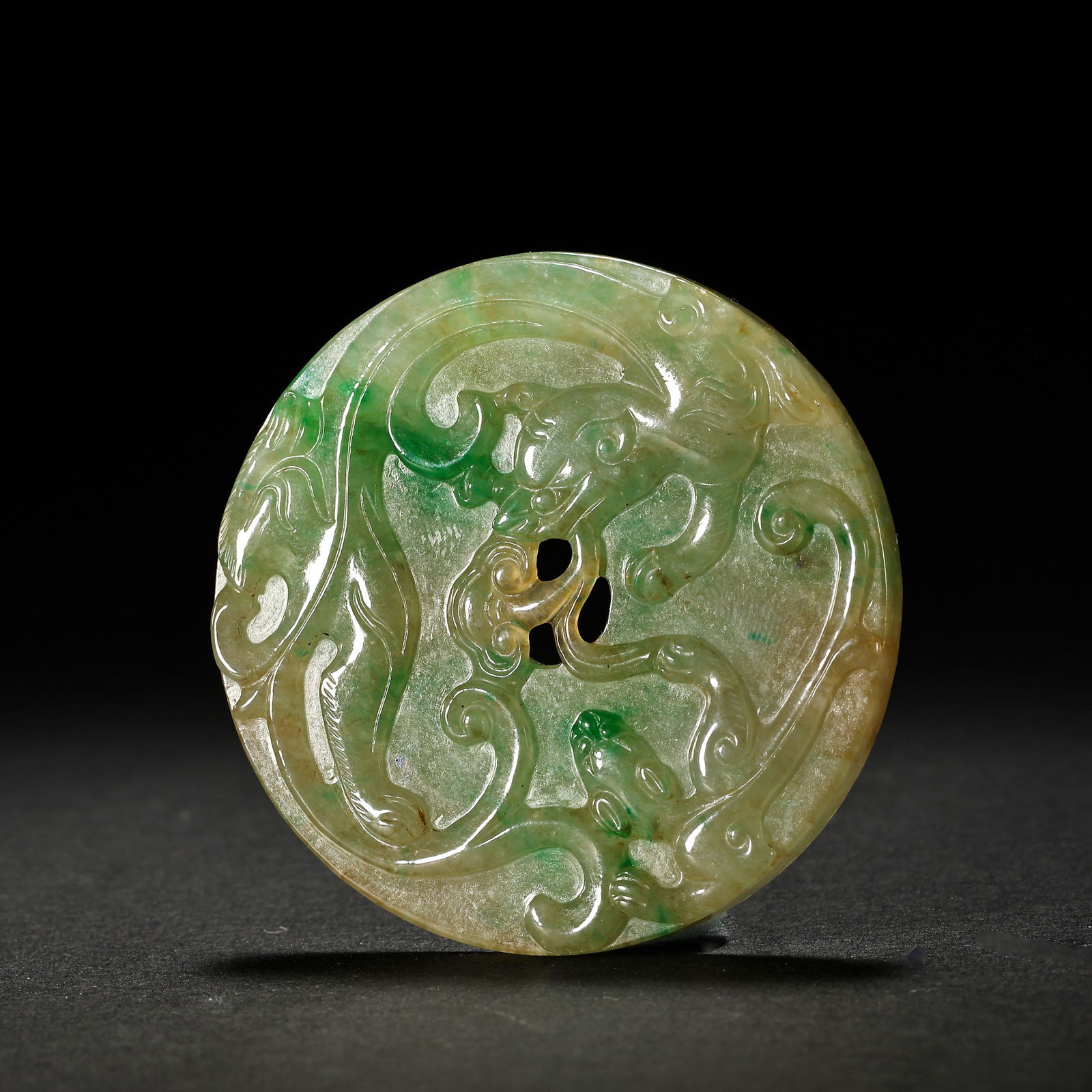 CHINESE QING DYNASTY JADEITE PLATE (1 of 9)