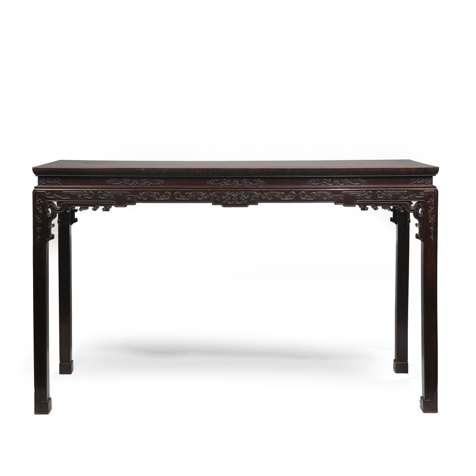 CHINESE QING DYNASTY RED SANDALWOOD INLAID BOXWOOD DESK (1 of 11)