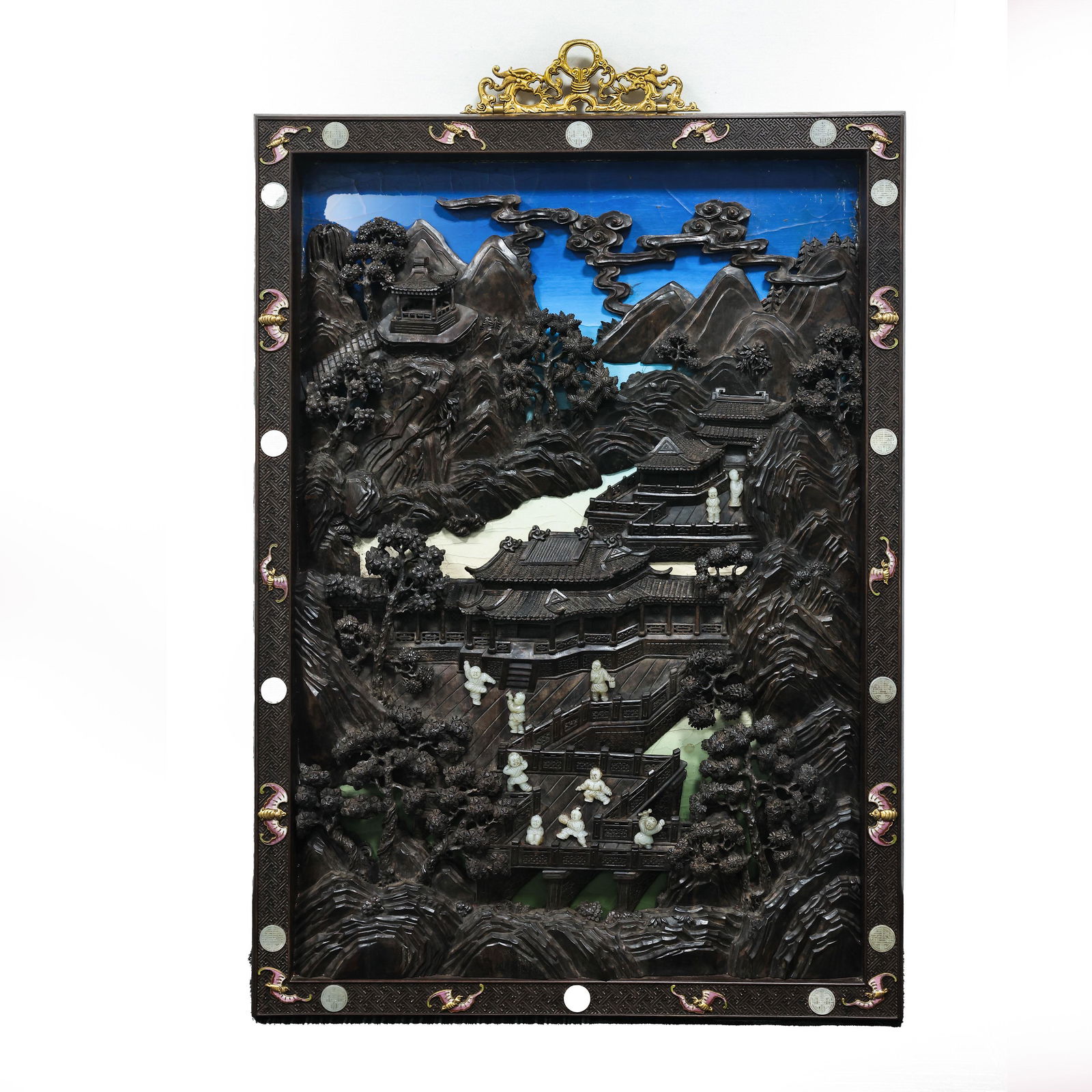 RED SANDALWOOD AND WHITE JADE HANGING SCREEN, THE PALACE BUILDING OFFICE OF THE QING DYNASTY IN (1 of 10)