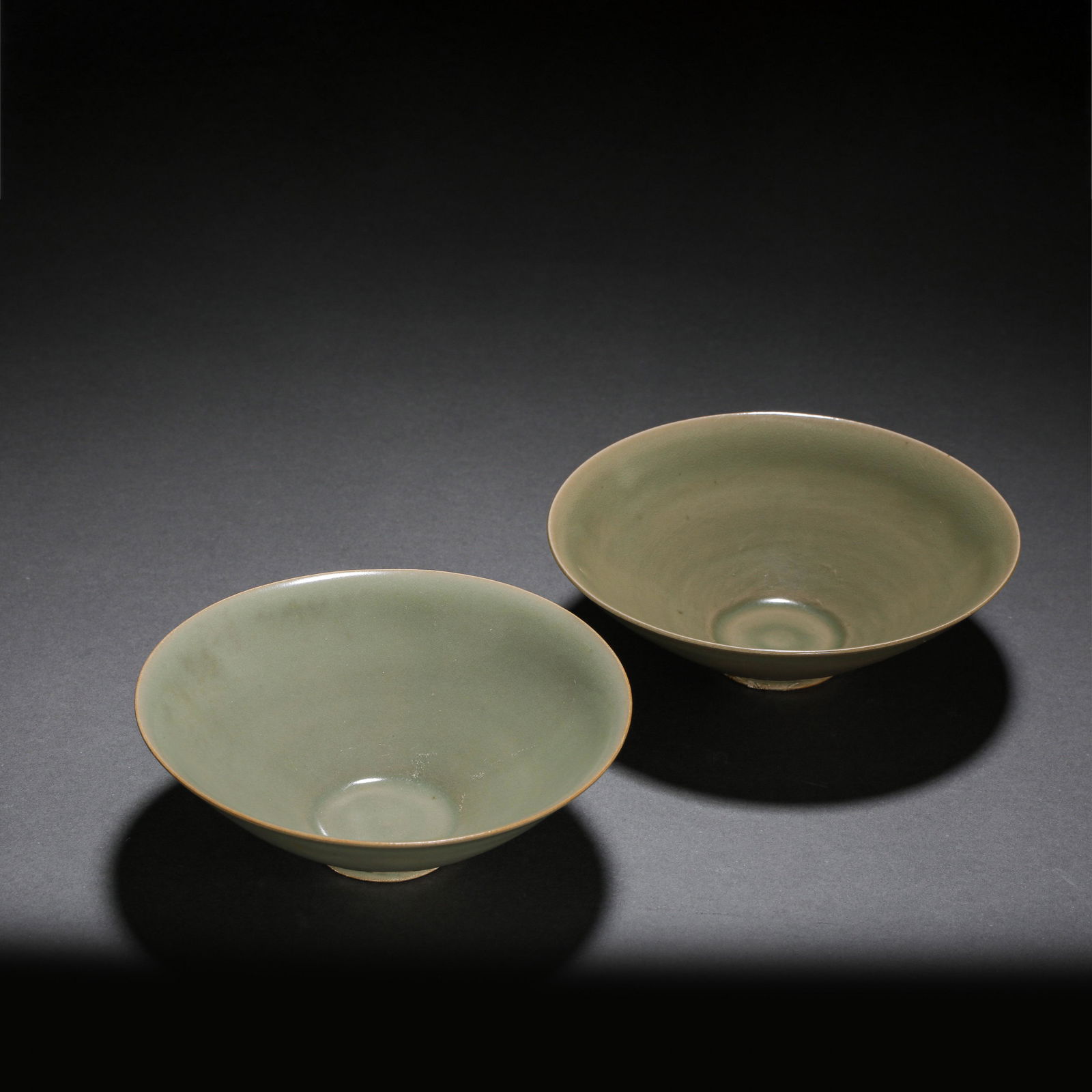 A SET OF CELADON-GLAZED CUPS FROM YAOZHOU WARES OF LATE TANG AND FIVE DYNASTIES IN CHINA (1 of 15)