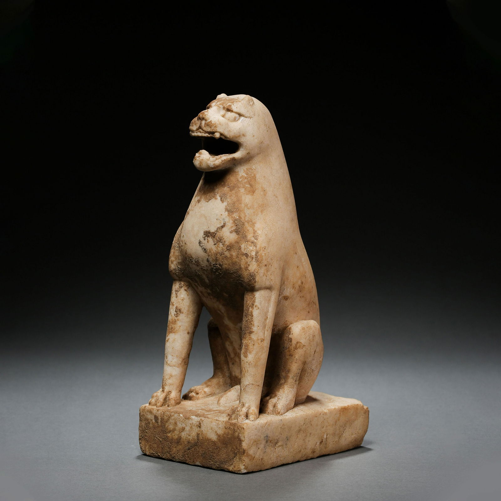 CHINESE TANG DYNASTY WHITE MARBLE BEAST (1 of 9)