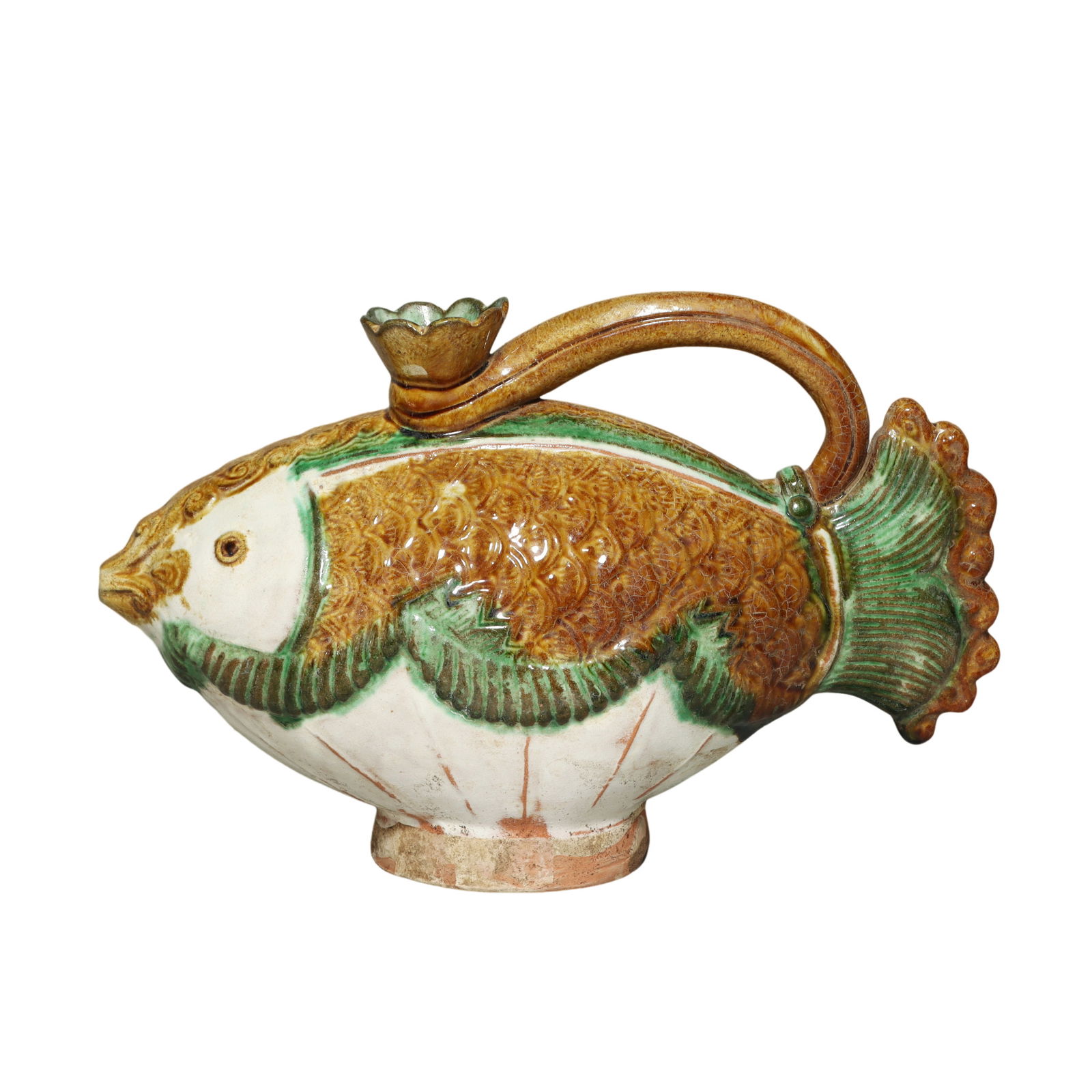 10-12 CENTURIES LIAO DYNASTY THREE-COLOR FISH-SHAPED POT (1 of 10)