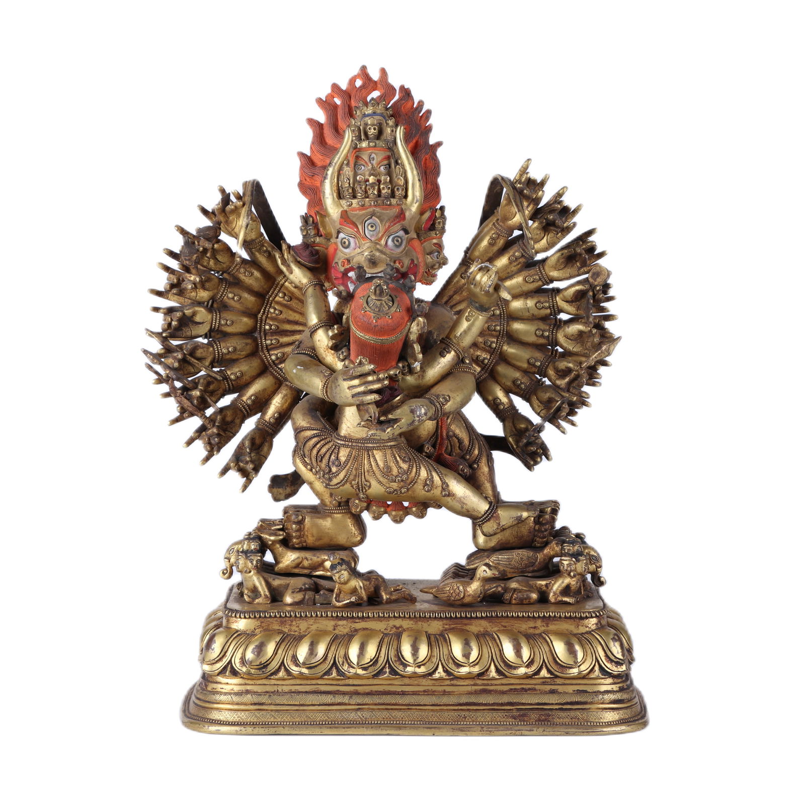 QING DYNASTY GILT BRONZE VAJRAYAAD STANDING STATUE (1 of 9)